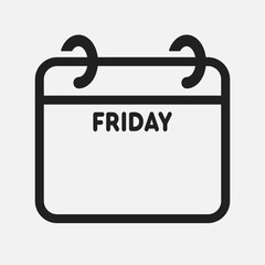 Icon page calendar day week Friday, empty space
