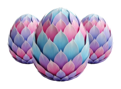 Colorful decorative eggs display creative isolated on transparent background - Powered by Adobe