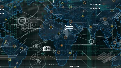 Animation of network of connections over data processing
