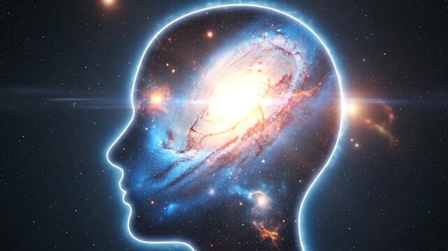 Conceptual Double Exposure Human Head Silhouette 