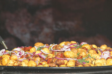 grilled potatoes with sausage