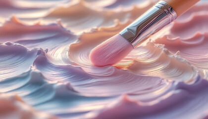 Smooth Pastel Pink Creamy Waves, Soft Texture for Design