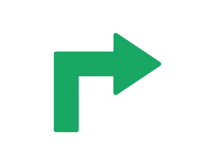 Obraz premium Turn right sign or arrow pointing right vector illustration