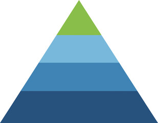 Abstract multi-layered pyramid graphic for hierarchical data representation