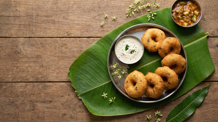 Celebration of Ugadi with traditional food and decor in a flatlay design in India