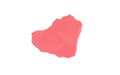 Pink watercolor stain or blot on transparent background