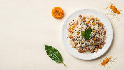 Celebrating Ugadi with traditional food and decorations in India