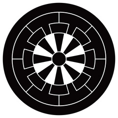 家紋です。丸に源氏車と言います。