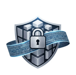 Essential cybersecurity for safeguarding graphic design data isolated on transparent background