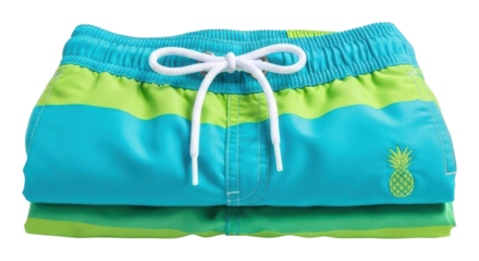 Summer beachwear swim shorts coastal resort product isolated on transparent background