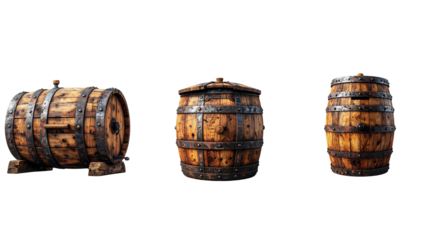 Wooden Barrel Letterbox Mailbox Keg, isolated on a transparent background”