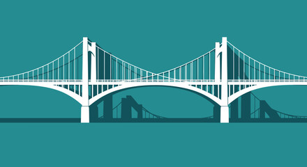 Fototapeta premium Modern Suspension Bridge Architecture Design.
