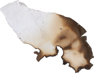 a torn and burnt old paper map of Poland and the world featuring a brown texture design with a weathered nation border silhouette