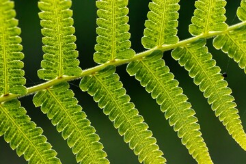 Detailed Green Fern Leaf Texture in Natural Light as Botanical Background