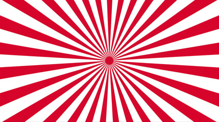 赤と白の放射状のラインで描かれた日の出をイメージさせる大胆な背景イラスト