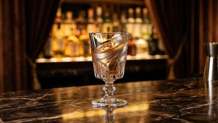 Refreshing Whiskey Cocktail in Elegant Bar Setting