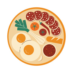 Traditional Balkan Fried Eggs Plate