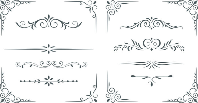 Elegant Ornate Dividers And Decorative Frame Corners