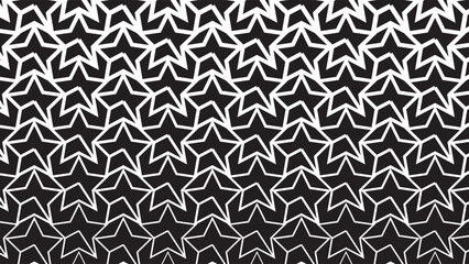 Fototapeta premium Abstract Seamless Star Shapes Pattern Texture Black Color Design Background