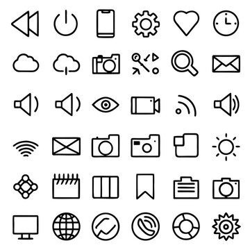 Versatile vector icon set for ui, web, and app design