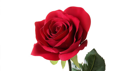 Naklejka premium red rose with green leaves on a transparent background, 