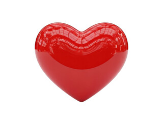 Bright red heart shape isolated on transparent background