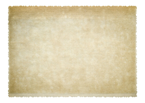 Old postcard texture with clipping path. Retro vignette photo paper texture isolate. 