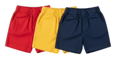 Colorful children’s swim shorts summer fun apparel bright isolated on transparent background