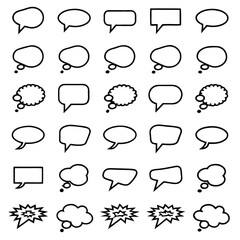 Fototapeta premium Diverse vector speech bubbles and cloud icons set for ui design