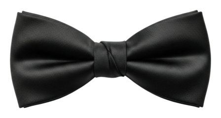Elegant black bow tie for formal events and dressy occasions isolated on transparent background