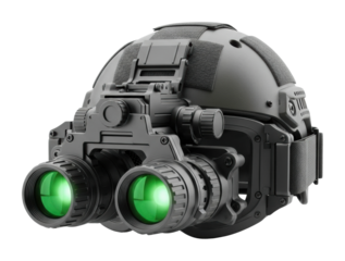 Night vision helmet tactical gear military operations isolated on transparent background