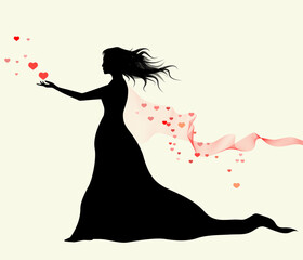 Women in love. Symbol of spring and love.