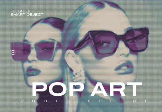 Pop Art Photo Effect Mockup