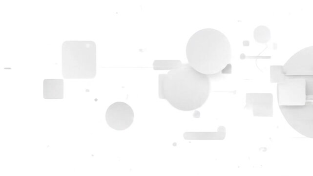 Abstract white shapes in motion modern geometric design elements
