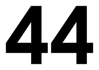 Obraz premium Number 44 bold display creative design graphic isolated on transparent background