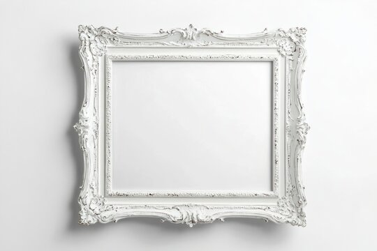 Rectangle vintage picture framed white rectangular decorative.