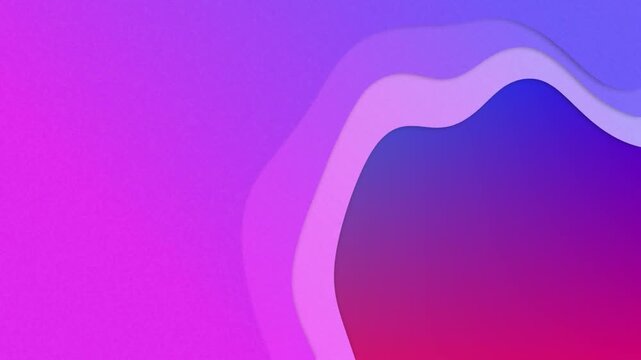 Animation of abstract shapes moving on blue to purple background