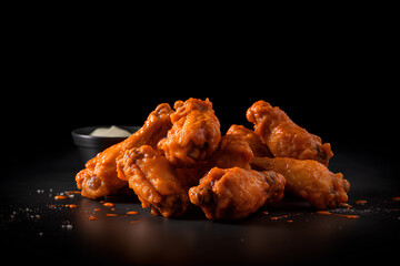 Promotional commercial photo buffalo wings fried chicken