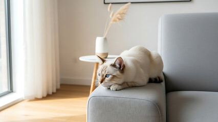 Celebrate National Love Your Pet Day with a Relaxed Cat on a Cozy Couch