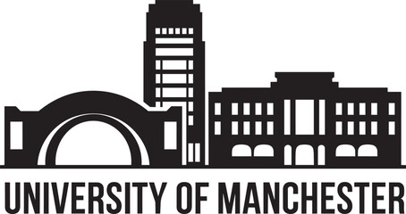 Obraz premium University of manchester building silhouette graphic logo emblem element vector illustration