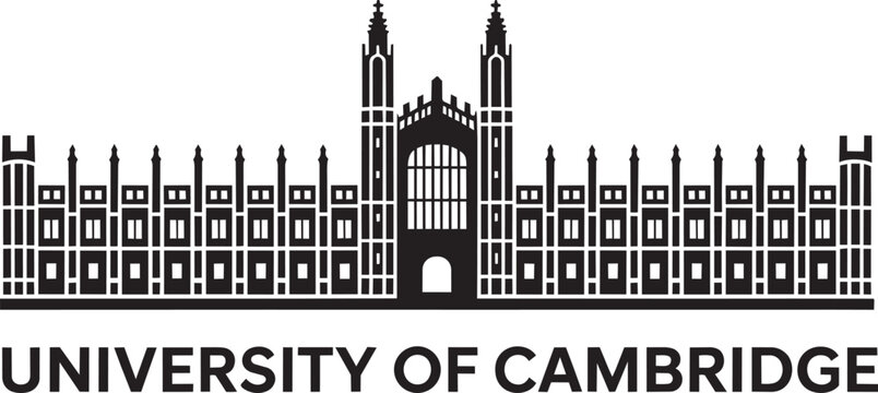 Vector silhouette skyline university of cambridge main building great britain academic architecture landmark