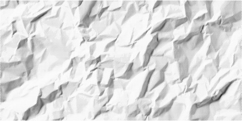 Obraz premium Abstract crumpled paper texture through halftone and grainy dot pattern. Irregular shadows, gritty stipple noise, subtle depth, vector illustration