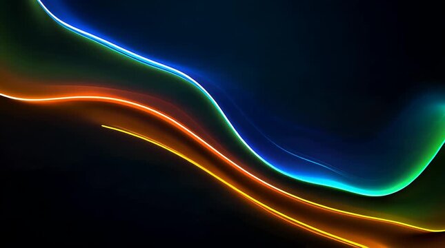A mesmerizing video of colorful neon lights in a dark space