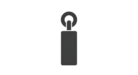 Fototapeta premium Black key icon with circular top on white background Ai Generated