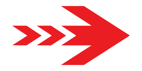 Dynamic red arrow design with multiple chevrons symbolizing speed, progress, and direction