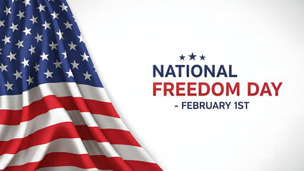 Fototapeta premium National freedom day celebration with american flag on february 1st
