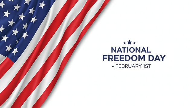 National freedom day celebration with american flag on february 1st - Powered by Adobe