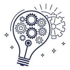 Generative AI Brain Creativity and Innovation Icon Vector Graphic