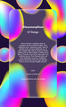 Glassmorphism banner frosted glass effect and vibrant liquid gradients colorful frame for presentation, poster, web, UI, app designs, creative digital project