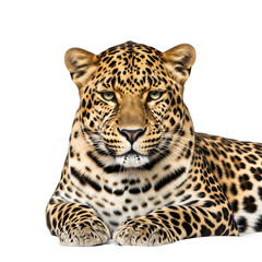 Obraz premium Leopard Big Cat Predator Isolated on White